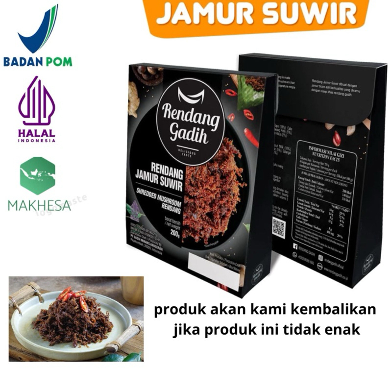 

rendang gadih-rendang jamur suwir makanan instan