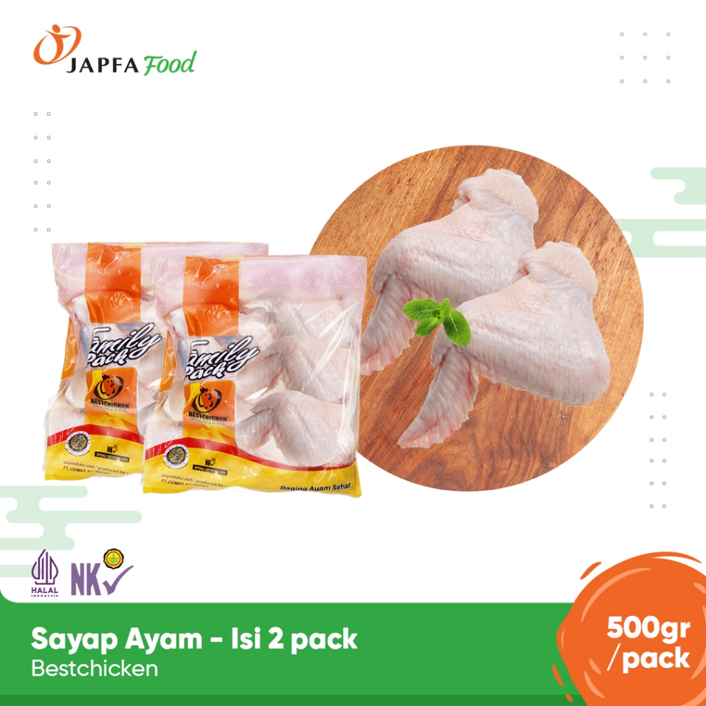 

Bestchicken Bundling Hemat Sayap Ayam / Chicken Wings 500 gr - Isi 2 pack