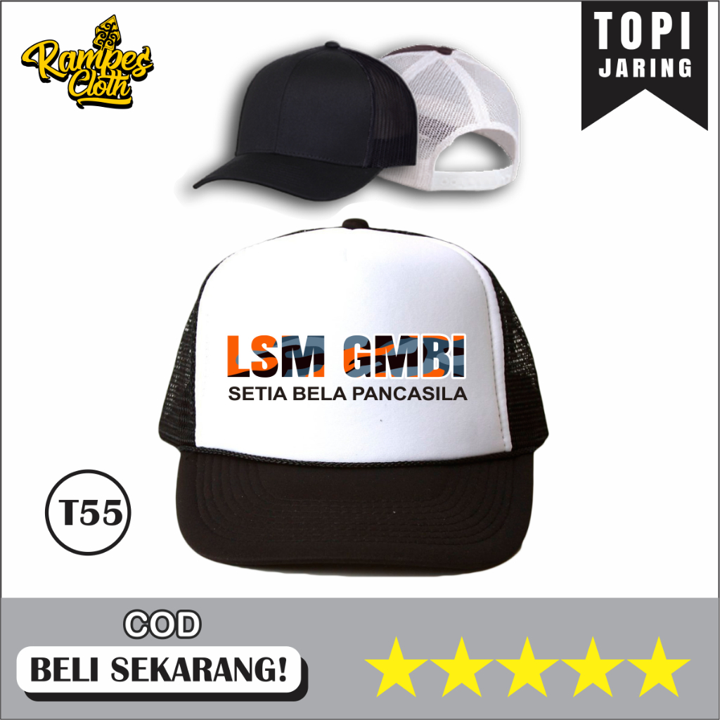 TOPI TRUCKER PRIA DESAIN LSM GMBI 1 - TOPI JARING DISTRO KUALITAS PREMIUM T55