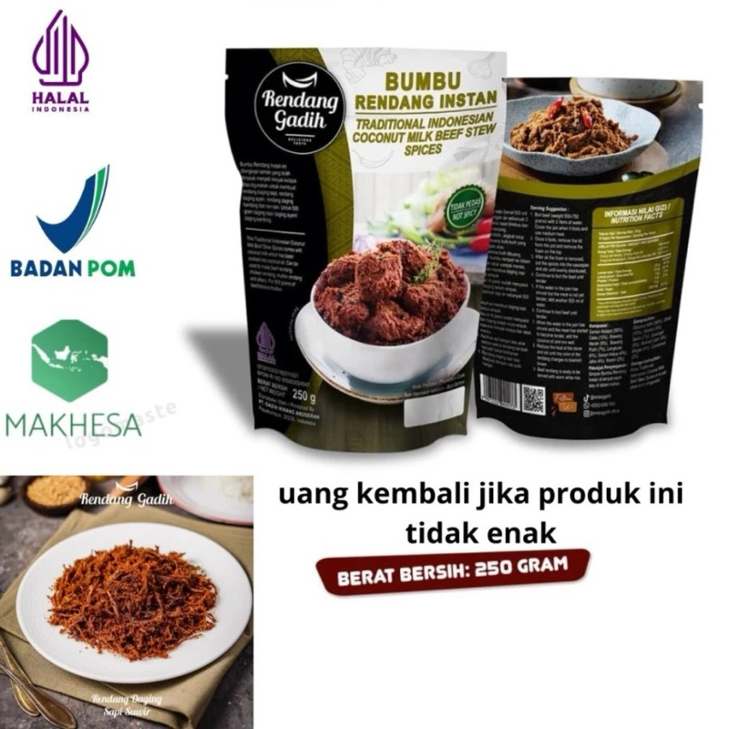 

Rendang gadih-bumbu rendanggadih MEDIUM SPICY
