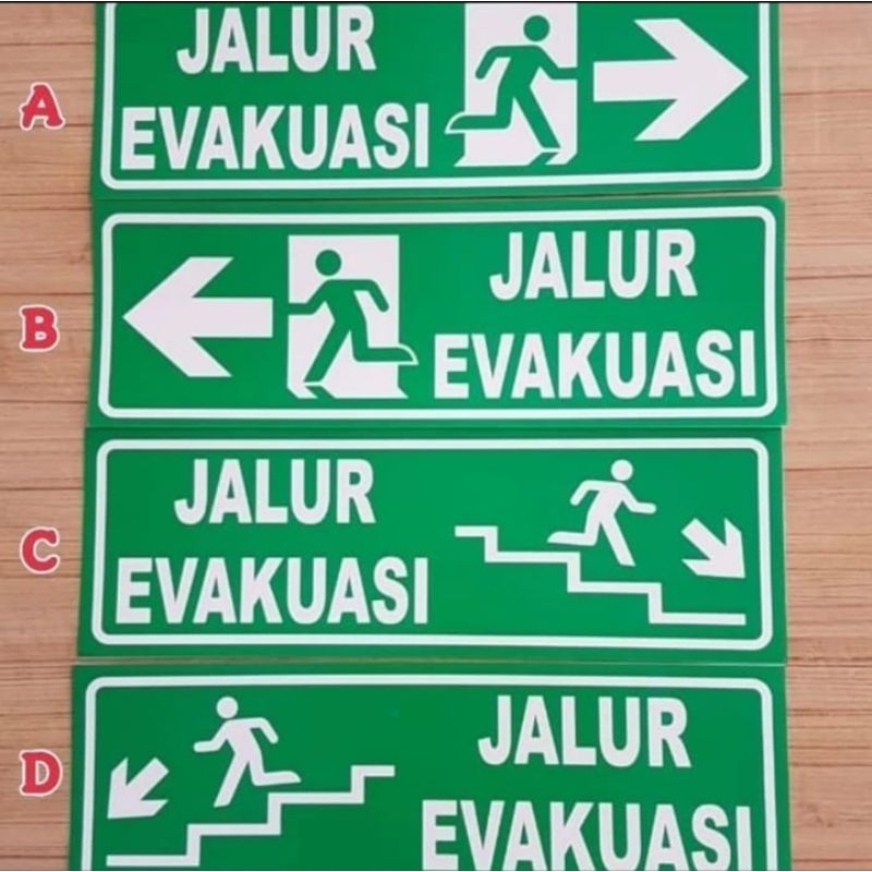 

SIGN STICKER JALUR EVAKUASI 2 UKURAN 30CMX 10CMBEST QUALITY