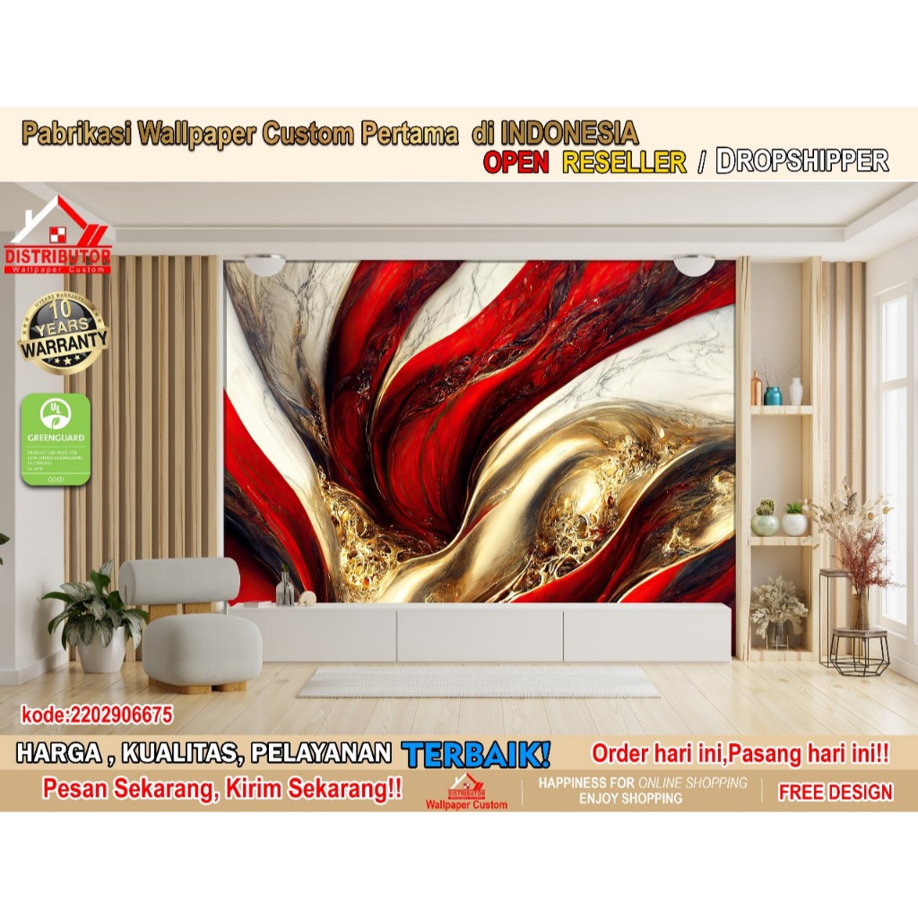 Wallpaper Custom 3D Tema Marmer | Marble | Wallpaper Dinding | Wallpaper Ruangan | Wallsticker | Wal