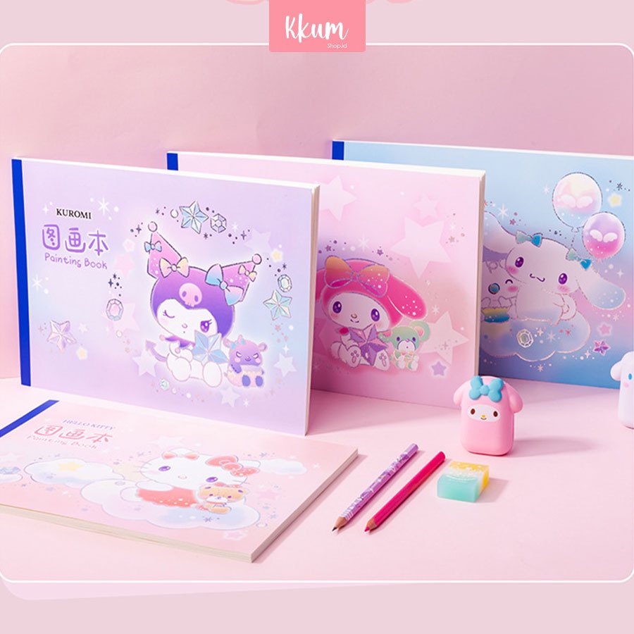 

4PCS 1 SET Painting Book Sanrio Cute/ Buku Gambar Anak Sketchbook Drawing Book