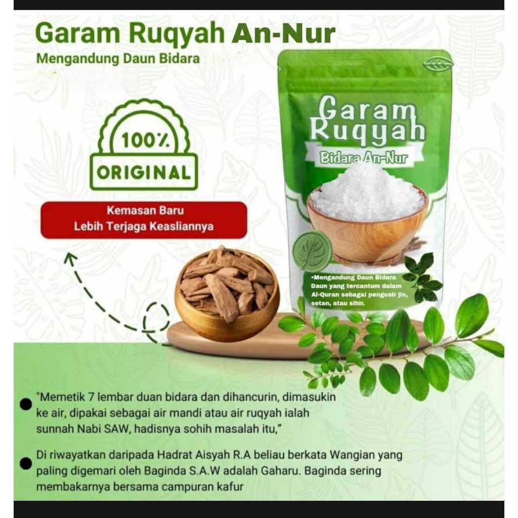 

Garam Ruqyah Bidara AN NUR - Penangkal Sihir,Ilmu Hitam,Usaha Mau Bangkrut Dan Lain Lain