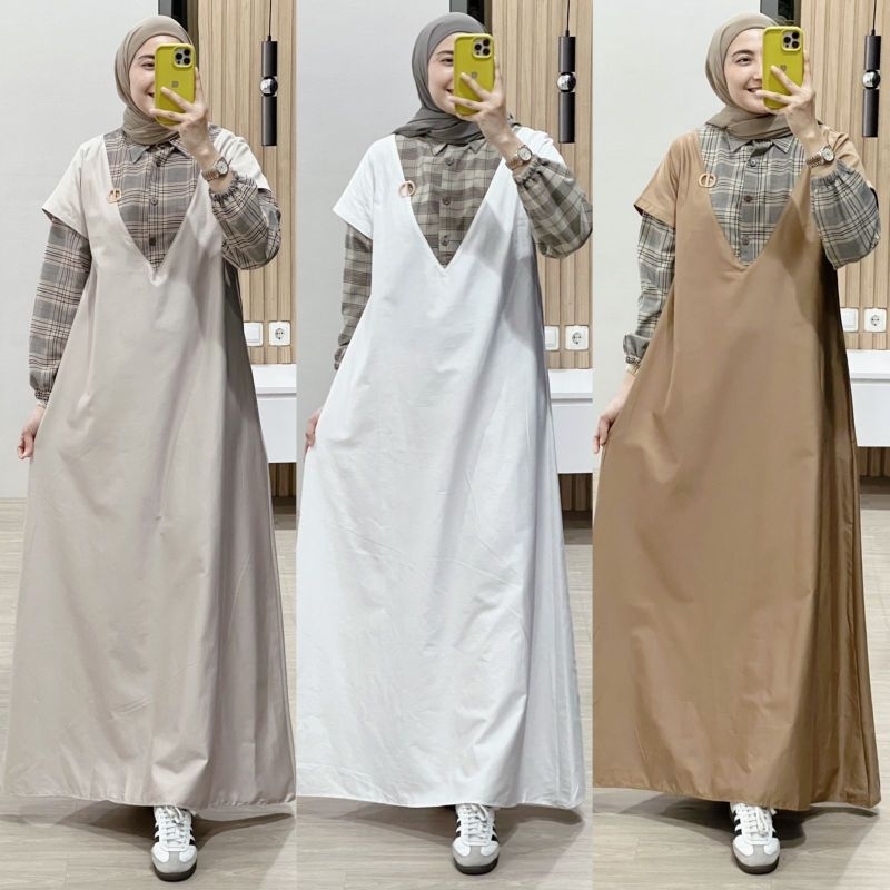 GAMIS AIDHA DRESS PREMIUM GAGIL BY OVA SIMPLE & ELEGANT GAMIS KEKINIAN MODERN ORIGINAL