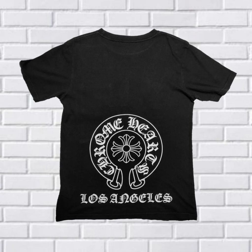 KAOS CHROME HEARTS, SIZE M (SECOND BRANDED) HITAM PEKAT, TS0143