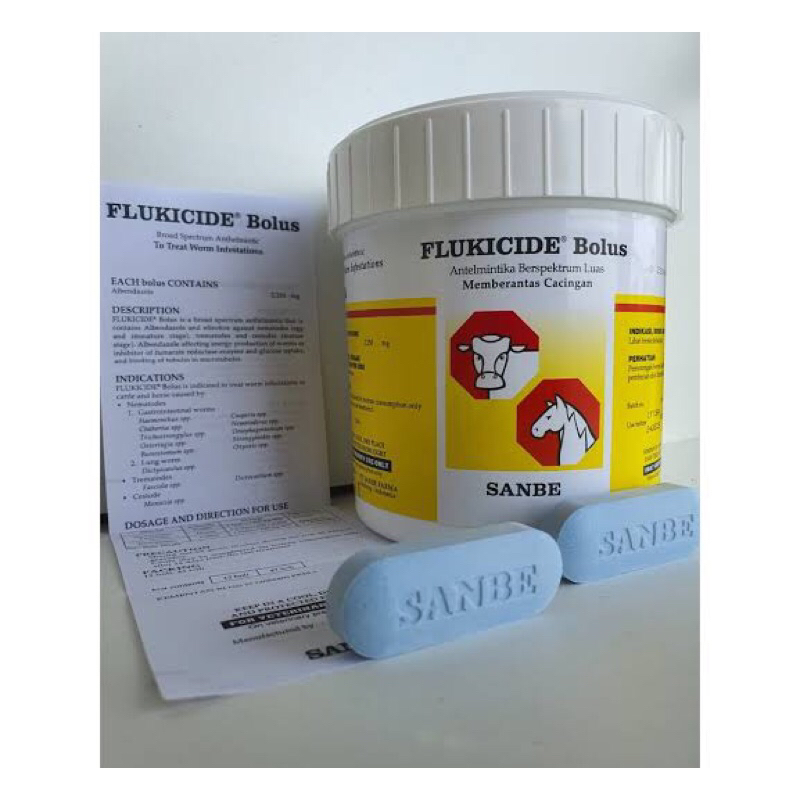 FLUKICIDE OBAT CACING SAPI SPEKTRUM LUAS UNTUK SAPI KUDA DAN HEWAN LAINNYA SANBE FLUKICIDE