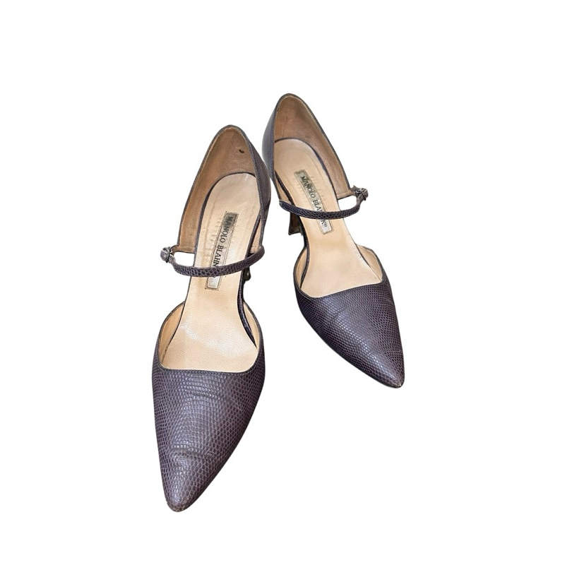 Manolo Blahnik Heels EU36.5 Purple Lizard Mary Jane Heels ORIGINAL preloved