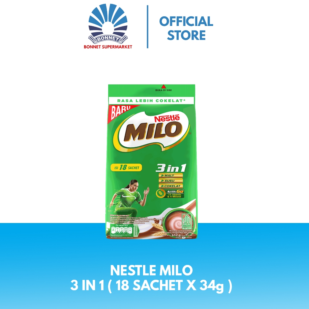 

Nestle Milo 3in1 Active Go 18 Sachet x 34g 8992696524323