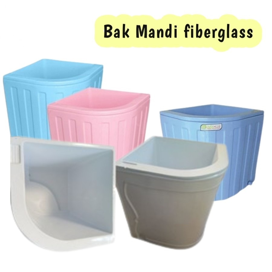 Bak Mandi Fiberglass Sudut dan Kotak Kapasitas 120 dan 220 Liter - Sudut 120 Liter - Putih Sudut, 12