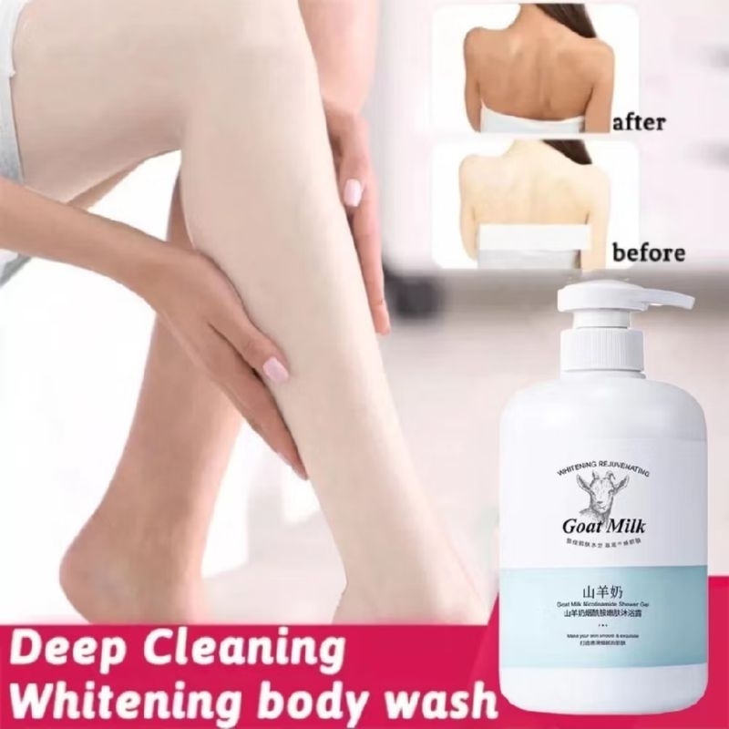 Sabun Pemutih Badan Sabun Mandi Cair Whitening body Wash Susu Kambing Nicotinamide Pemutih