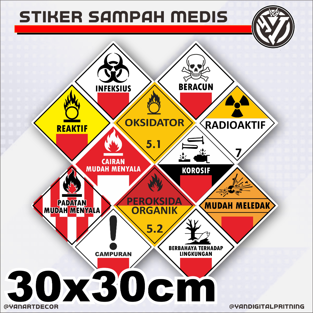 

STIKER LABEL B3 UKURAN 25 X 25 CM DAN 30 X 30 CM , LABEL TANDA ATAU SIMBOL TRANSPORTASI BAHAN MATERIAL BERBAHAYA / B3 25X25 - 30X30