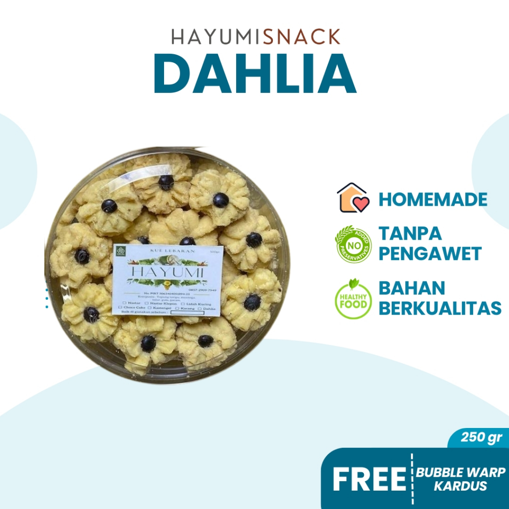 

Kue Dahlia / Kue Semprit 250 gram Hayumi Snack Kue Kering Dahlia Kue Kering Semprit Chocochip Produksi Rumahan Tanpa Pengawet Homemade Renyah Di Luar Lembut Di Dalam