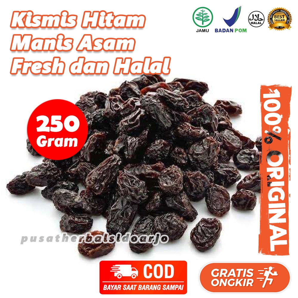 

250gr Kismis Hitam Organik Natural Dried Black Raisin Organic Dark Raisin Premium Quality 250 Gram