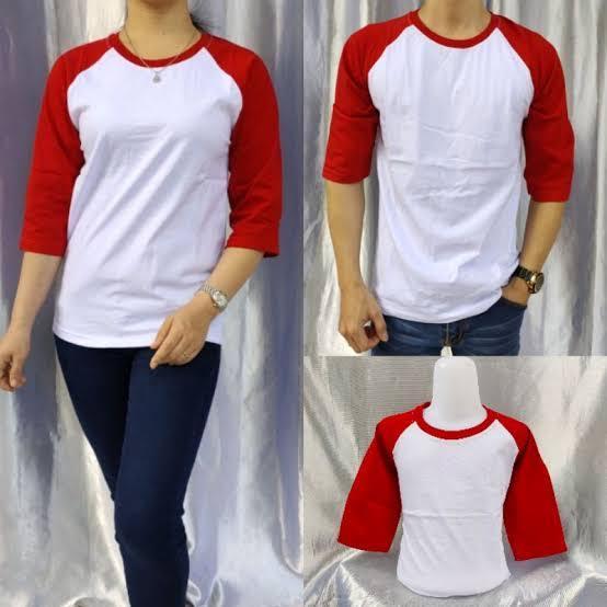 KAOS WANITA PRIA & WANITA POLOS - KAOS BENDERA INDONESIA - KAOS REGLAN MERAH PUTIH - KAOS MERAH PUTI