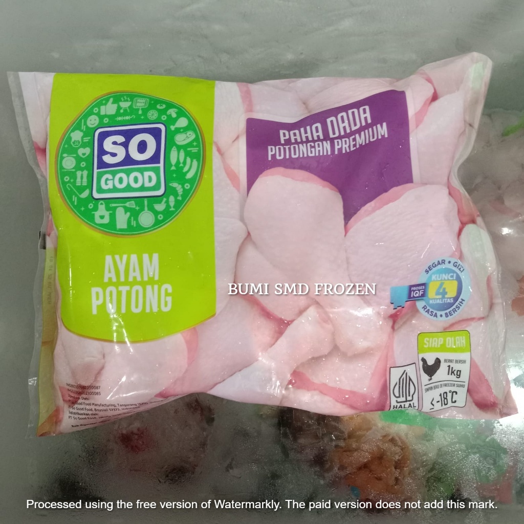 

So Good Ayam Potong PAHA DADA Potong Premium 1KG