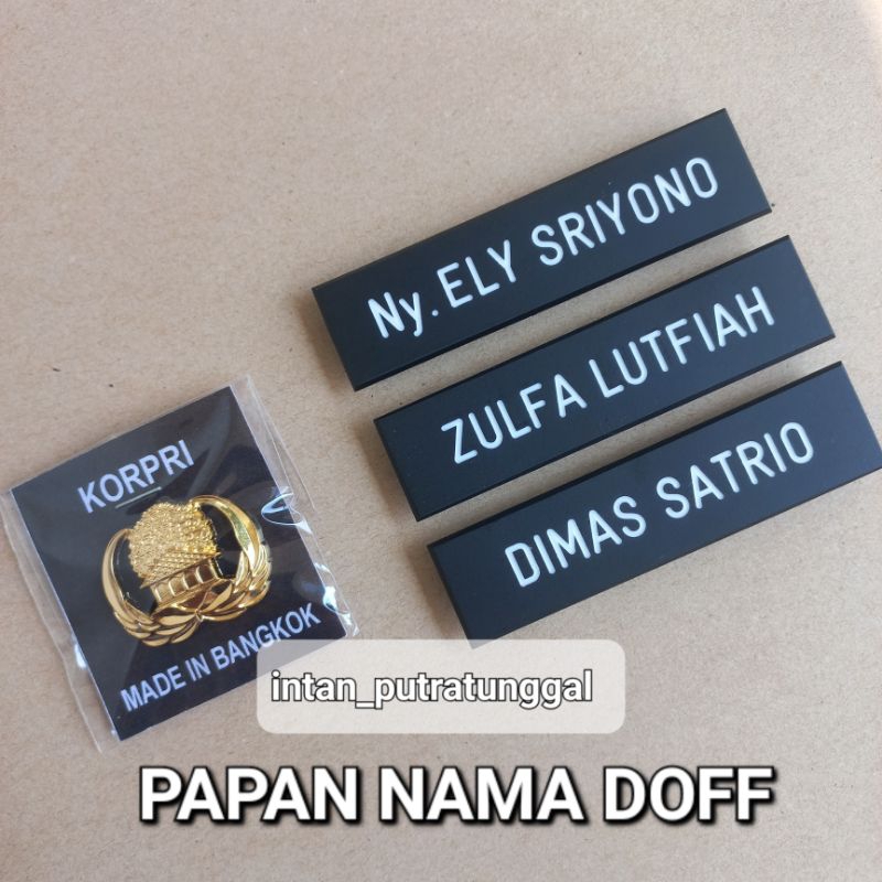 

Papan Nama Ukir Bahan Doff + Pin Korpri