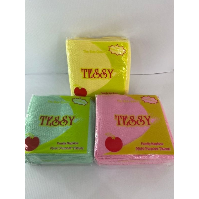 Napkin Tissue Tessy STD Full / Tisu Meja Warna Warni Dan Putih