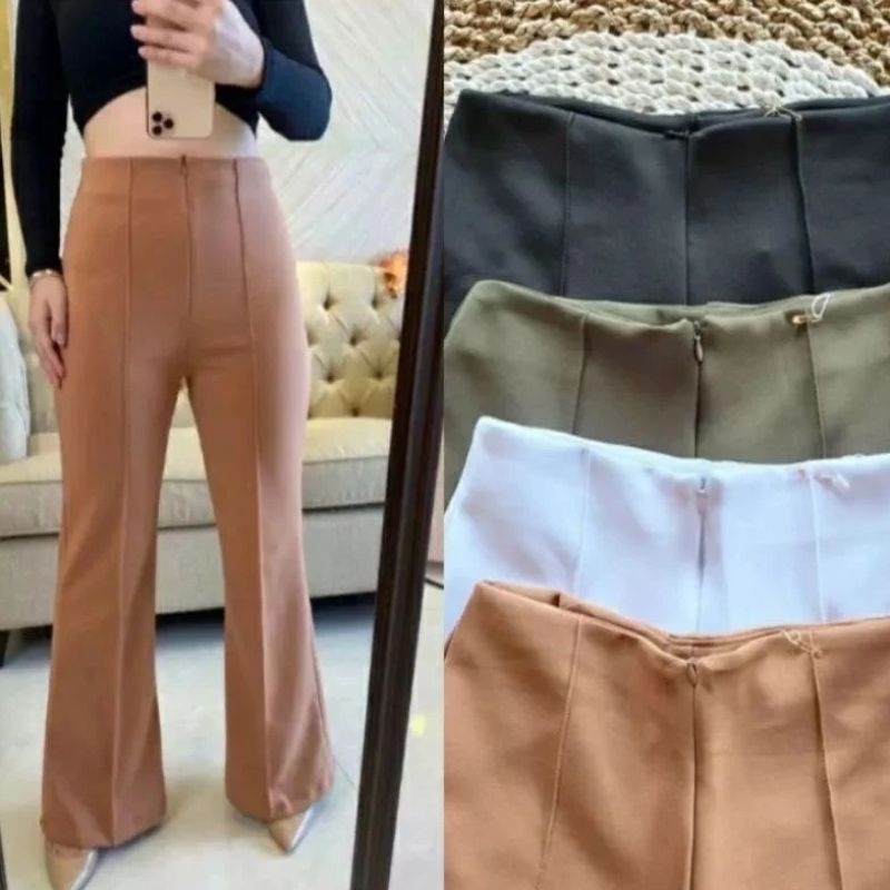 celana panjang kulot cutbray scuba wanita - celana cutbray scuba terbaru