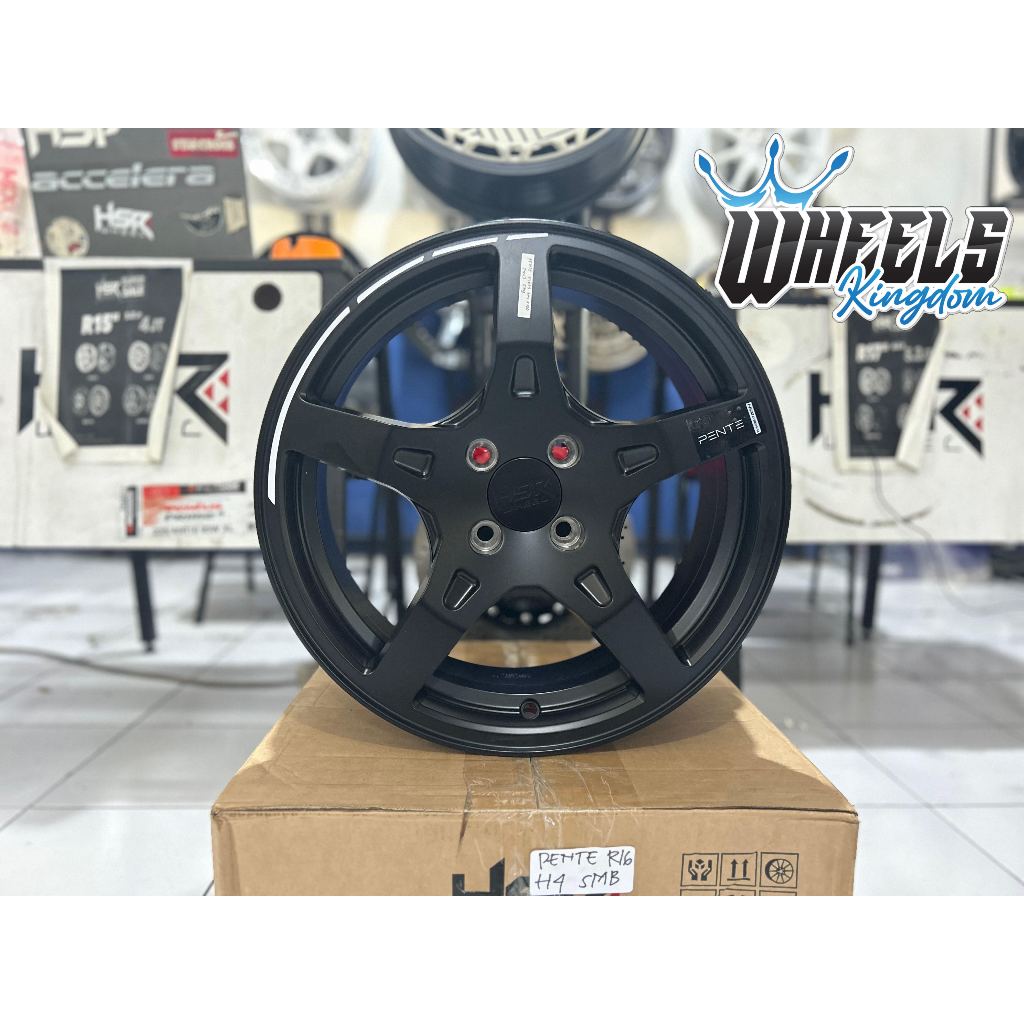 VELG R16 PCD 4X100 PROMO VELG MURAH HSR PENTE RNG 16 PCD 4X100 ET42 MATT BLACK