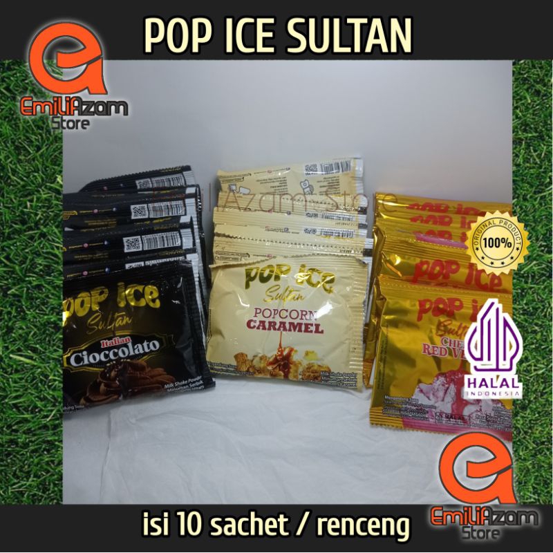 

Pop ice sultan renceng 3 varian rasa / 1 renceng isi 10 sachet PALING MURAH