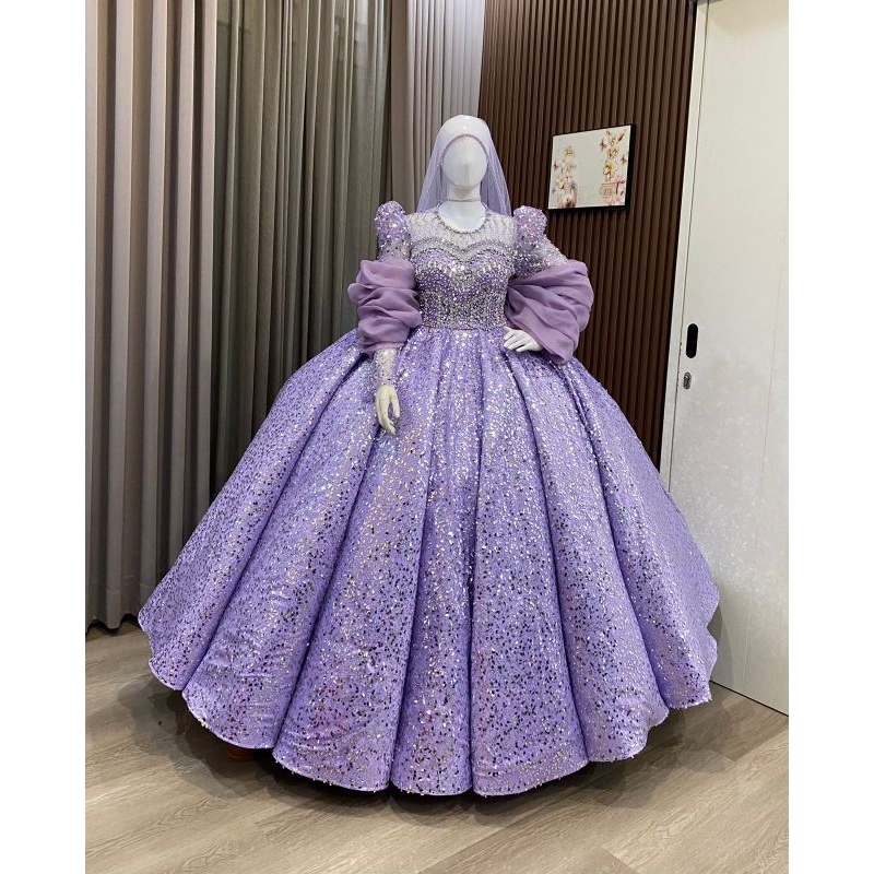 GOWN  BARBY TANGAN BALON TERBARU// GAUN GOTIK PREMIUM/BAJU PENGANTIN MODERN BEREKOR/GAUN MUSLIMAH MO