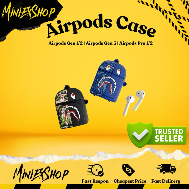 Airpods case TAS BAPE BAGPACK HYPEBEAST HYPE silicone rubber Airpods gen 1 / Airpods gen 2 / Airpods