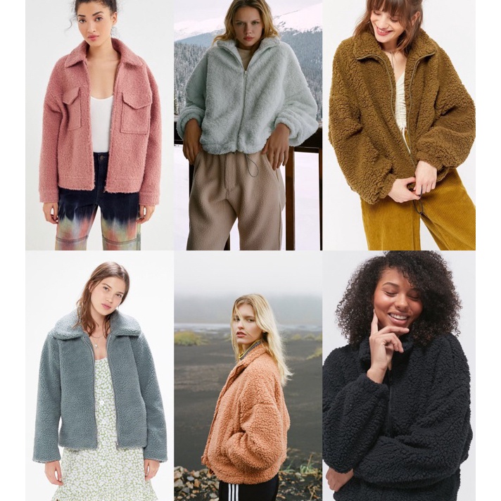 Potongan U O Fuzzy Fleece Teddy Jacket