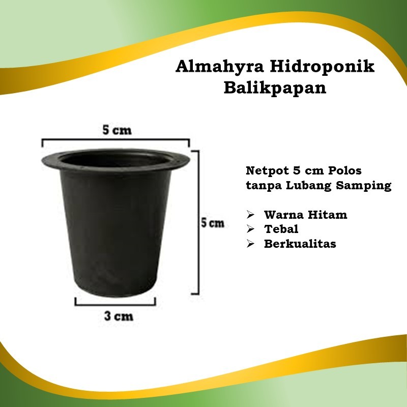 Netpot 5 cm Polos Hidroponik, Tanpa lubang samping Net pot