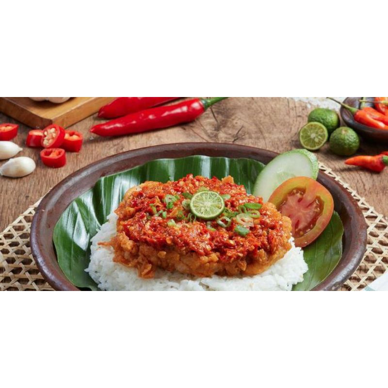 

Ayam geprek sambal merah