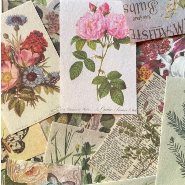 

material deco paper 20 lembar gaya vintage untuk dekorasi journal scrapbook