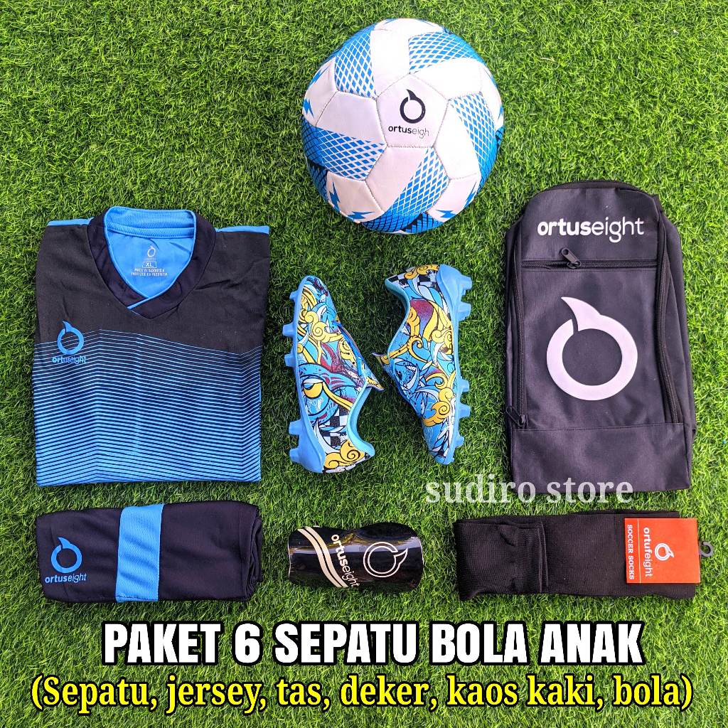 PROMO  Paket Komplit Sepatu Bola Anak Ortuseight Grade ORIGINAL Terbaru, Sepatu Bola Anak SD SMP Ber