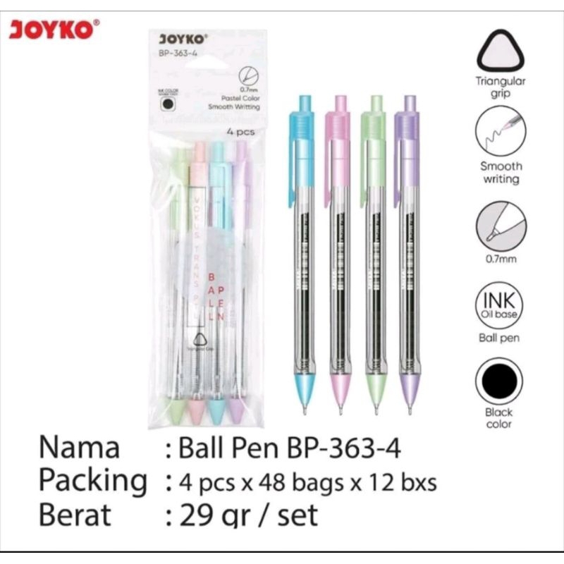 

{4pen} Ball pen Bullpen pena joyko BP_ 363 vokus Trans PLT 0,7 mm