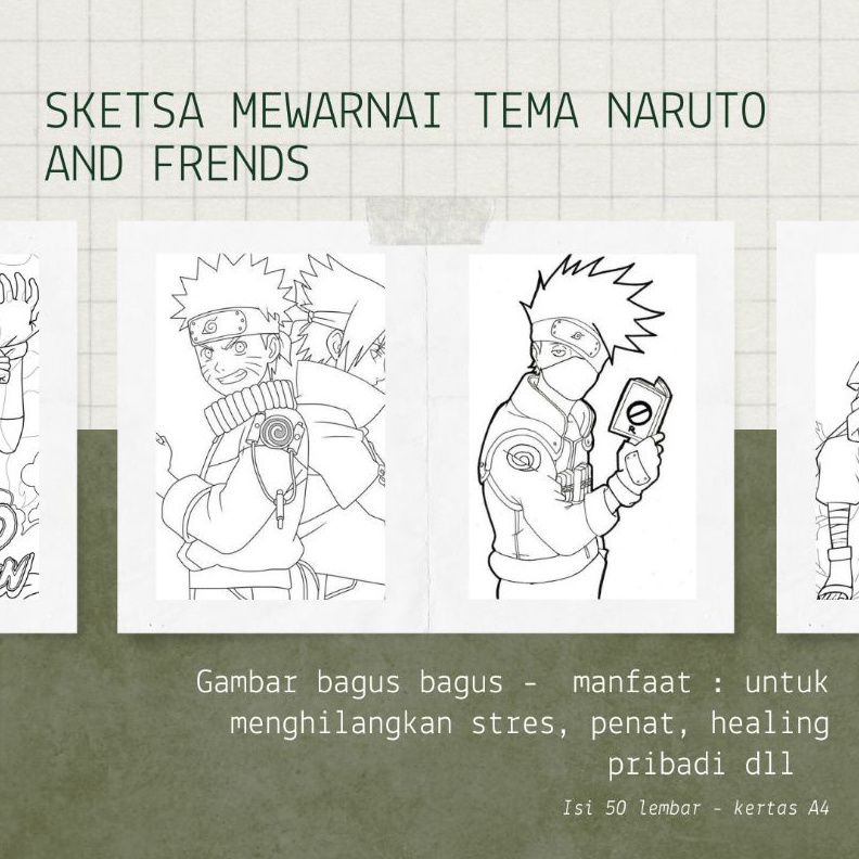 

Sketsa Mewarnai Tema Naruto And Friends Isi 5 Lembar Buku Mewarnai a R1X4