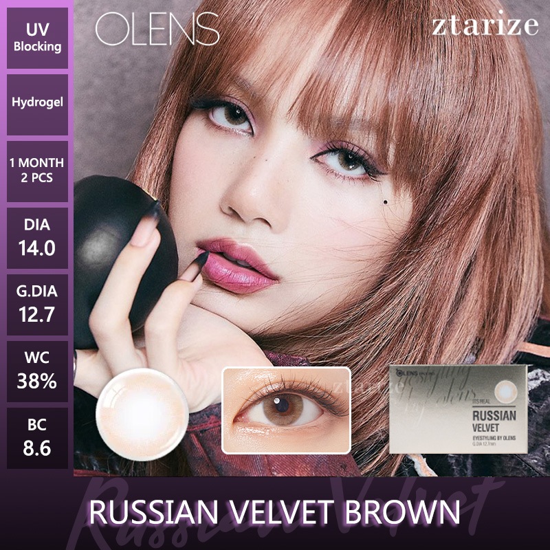 ztarize - Ready Stock - OLENS Russian Velvet Brown 1 Month Soft Contact Lens 1 Pair - OLENS x BLACKP