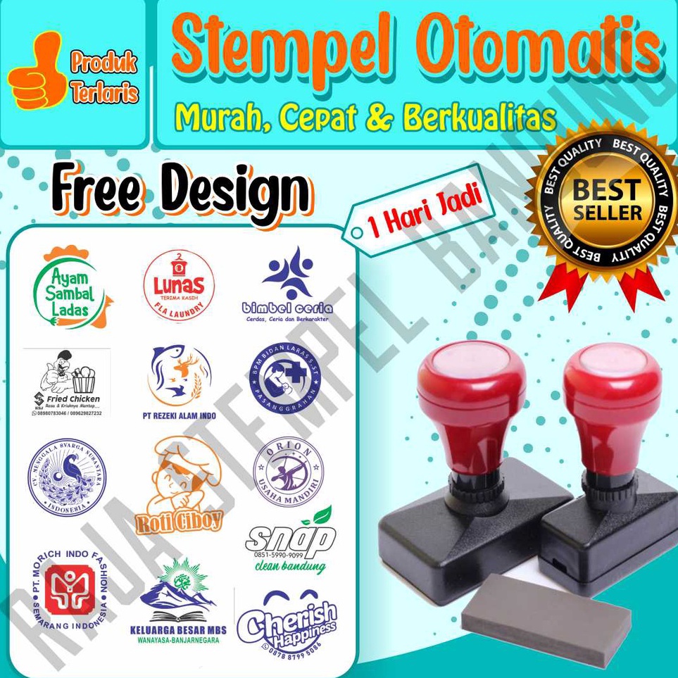 

Termurah Stempel Perusahaan logo nama tandatangan lunas stample flash stemple praktis stampel onlineshop