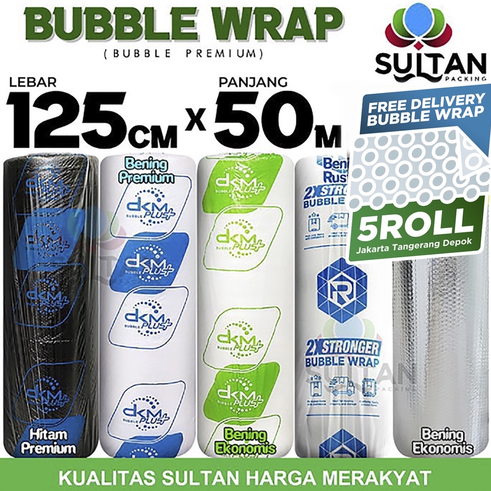 

Plastik Bubble Wrap 125cm x 5m DKM Plus Bubblewrap PREMIUM TERMURAH ROLL b J5P3