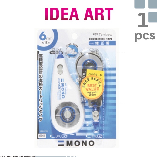 

Tombow Mono CTCX6CR6 Correction Tape Tipex 6mm x 12m g W2N8