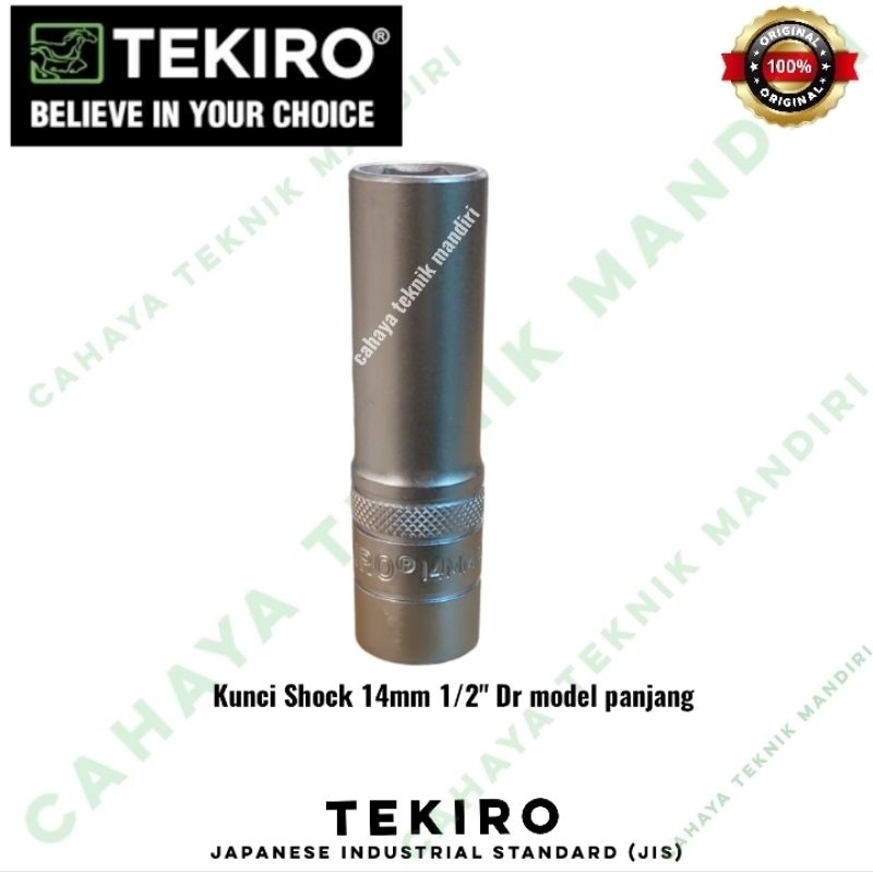 Mata kunci shock 14 mm panjang TEKIRO deep wall 14 mm 1/2" Dr 6 & 12 pt