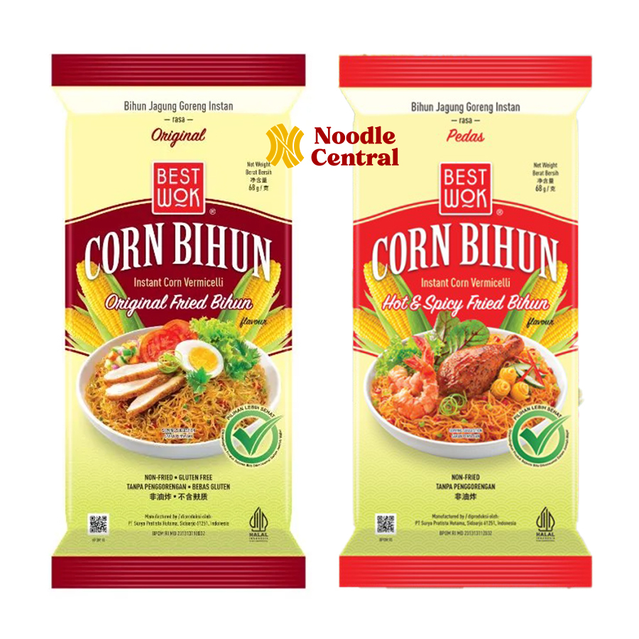 

Bihun Jagung / Corn Noodle Instant Vermicelli Best Wok Goreng Original Fried & Chicken Onion Kuah 68 Gram