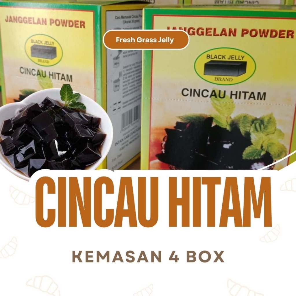 

(Malang) Cincau Hitam Grass Jelly Murni Daun Cincau Hitam Kemasan 4 Box