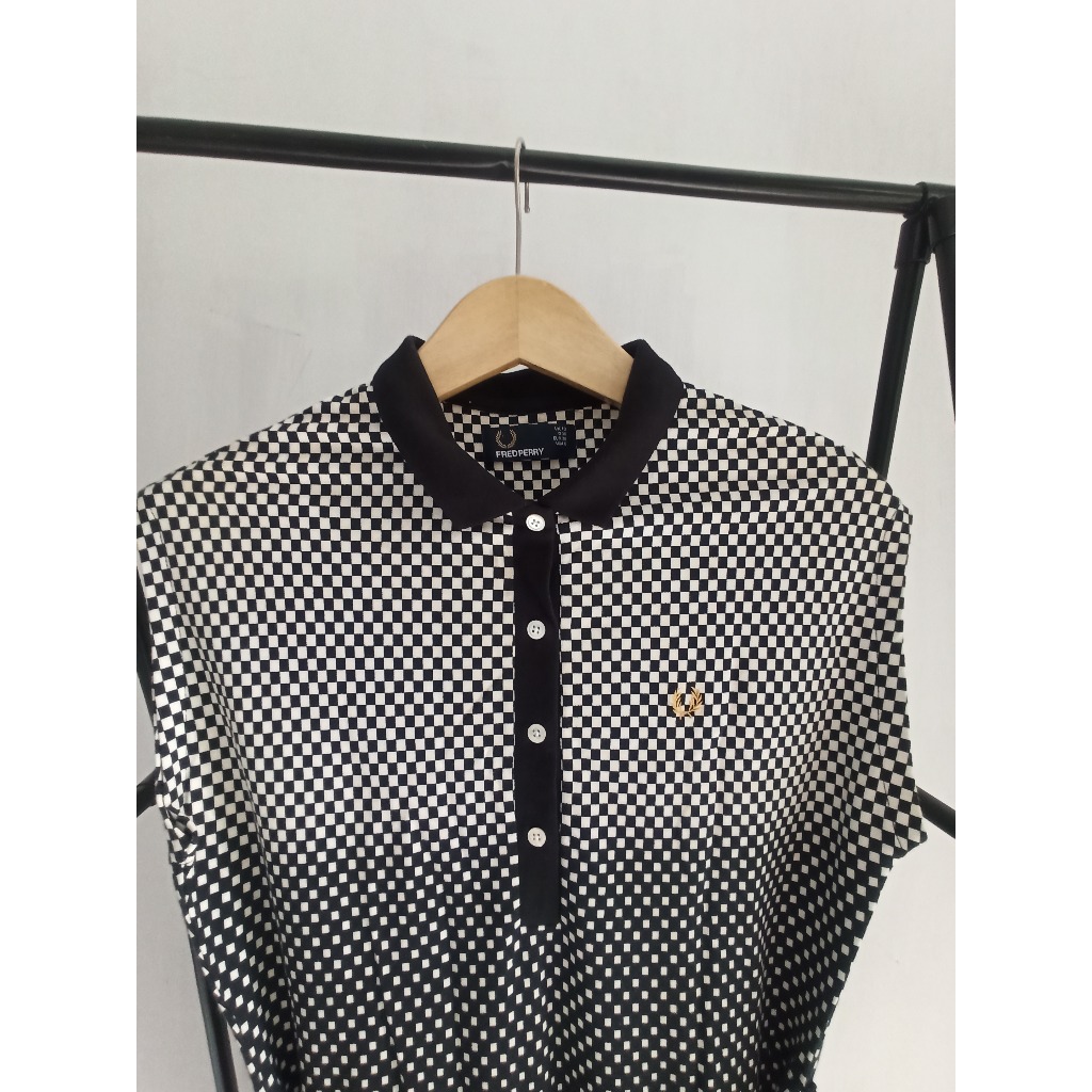 Fred Perry Women Polo Dress - Black & White