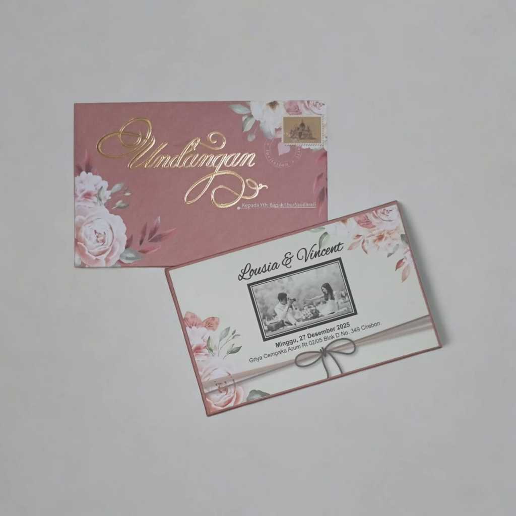 MINIMAL 10 PCS. Undangan Pernikahan Rustic Hard Cover Papan Tebal