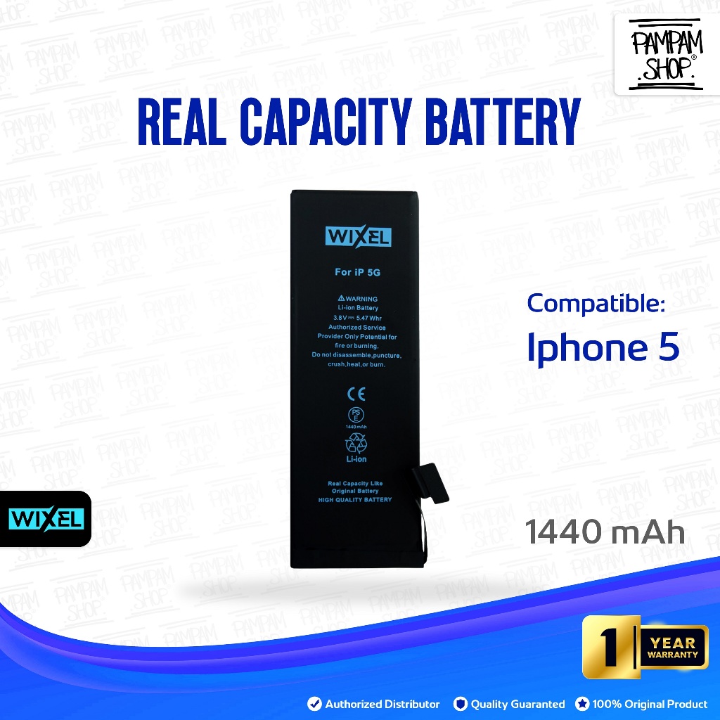 WIXEL Baterai Iphone 5 / Iphone 5G Batre Batrai Battery Dual Double Power HP Handphone Apple Ip Ori 