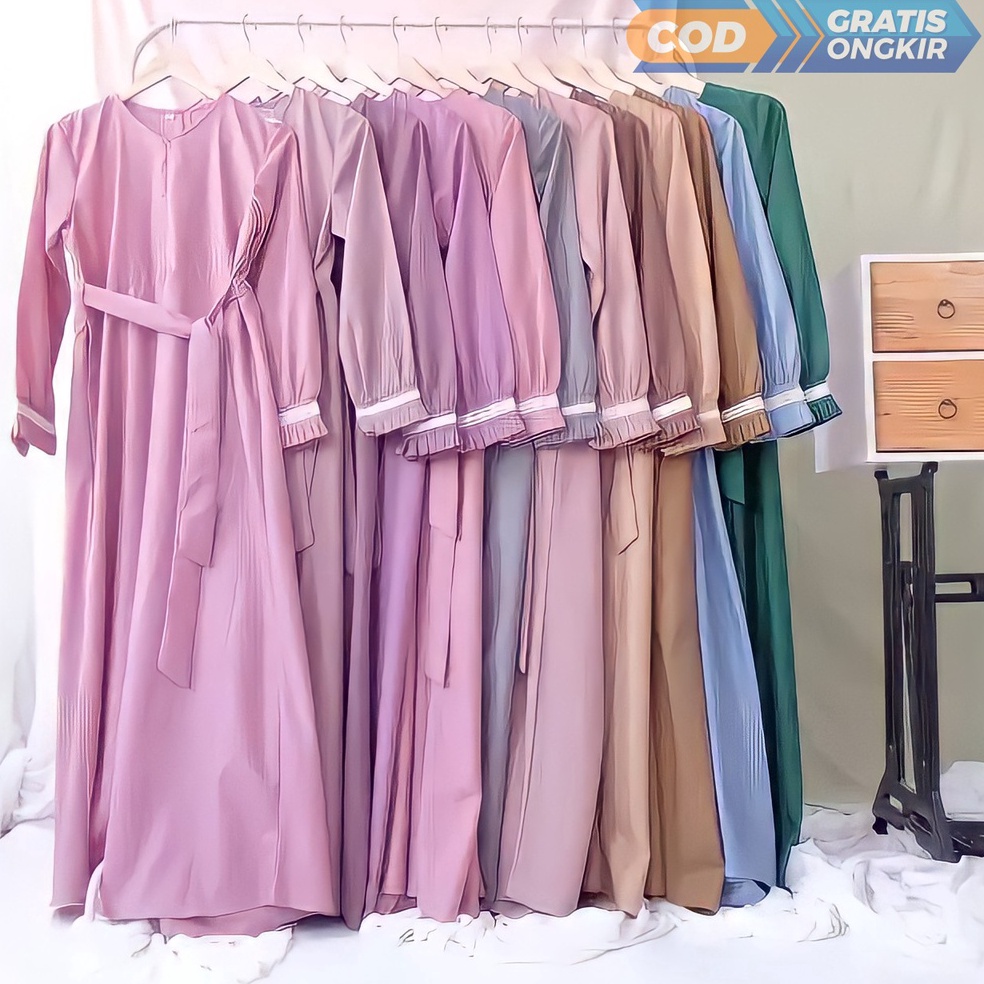 KODE Q58L Gamis Polos Dress Toyobo Fodu Madina Premium Jumbo Busui Daily Size M L XL Tunik