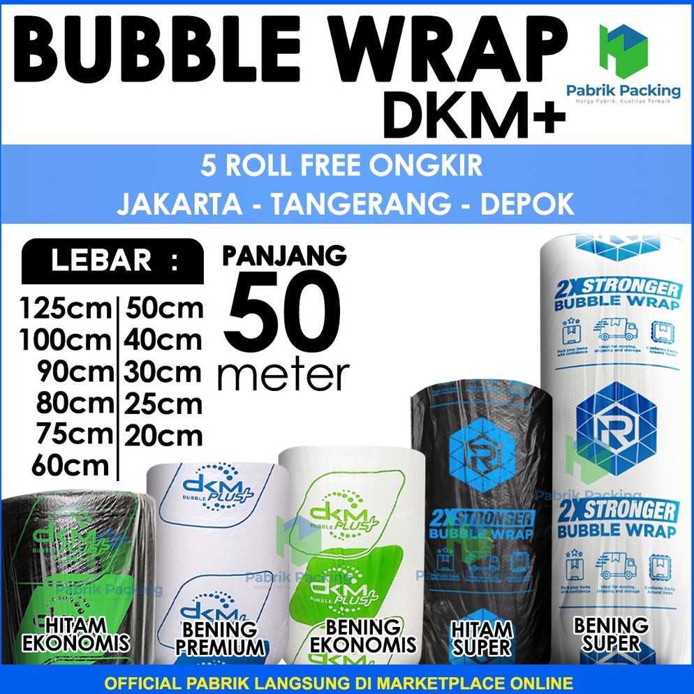 

NEW PLASTIK BUBBLE WRAP DKM TEBAL BUBBLE PACKING 5 METER GROSIR TERMURAH
