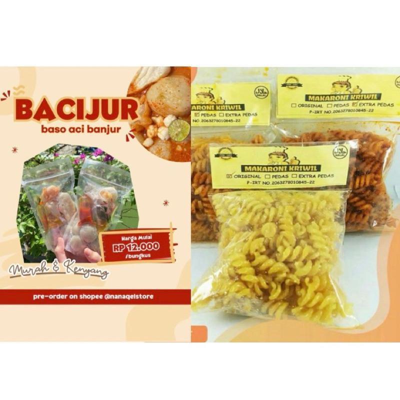 

Paket baso aci + Makaroni kriwil