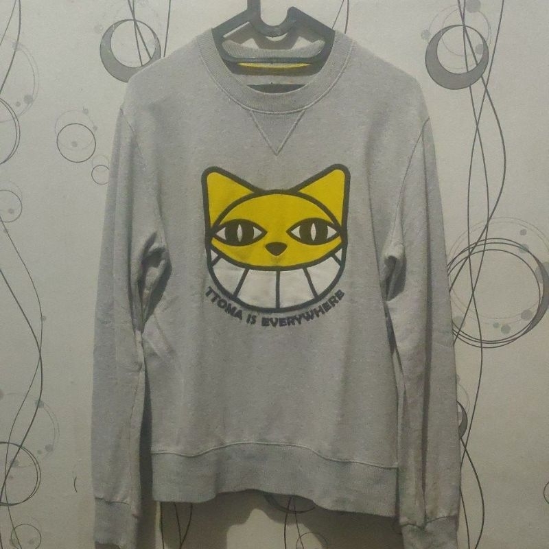 crewneck ttoma kucing bordir cakep second