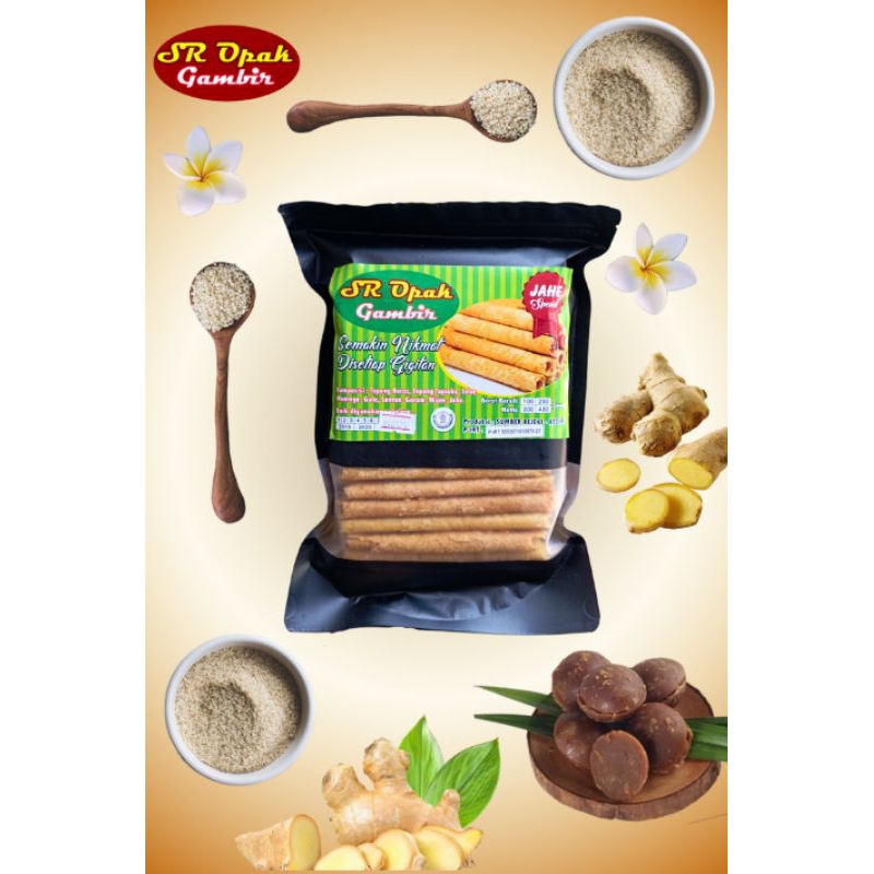 

SR OPAK GAMBIR wijen jahe 400 gram/ makanan tradisional khas Kediri/ kue semprong/ tradisional food