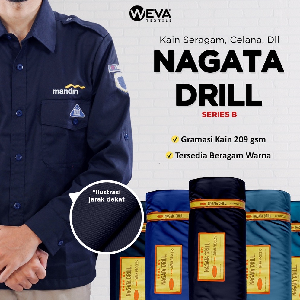 KODE P38H Bahan Kain Nagata Drill  Kain Kemeja Drill Murah  Series B